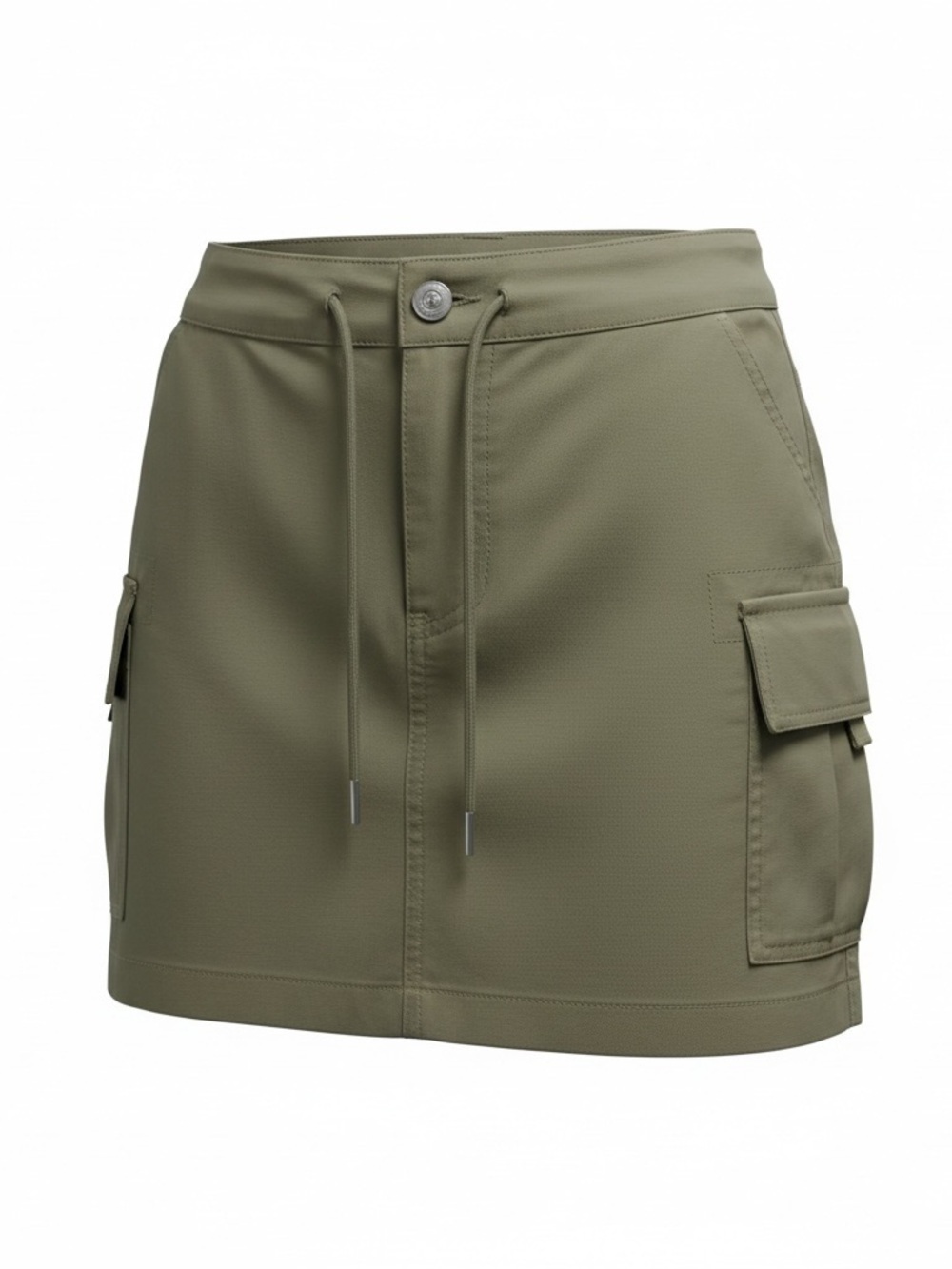 Olive Cargo Utility Mini Skirt